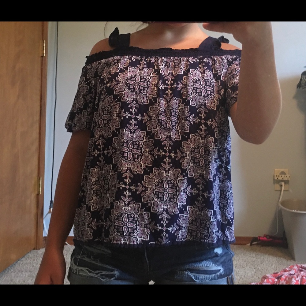 girls justice off the shoulder shirt